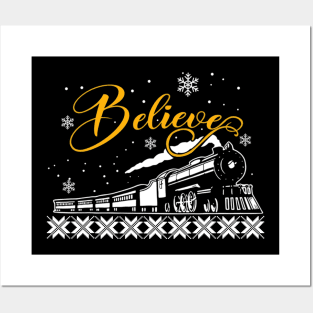 Believe Christmas North Pole Polar Express All Abroad Family Posters and Art